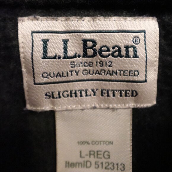 L.L.Bean Men’s Chamois Shirt Slightly Fitted Green Black Buffalo Plaid Flannel - Picture 2 of 8